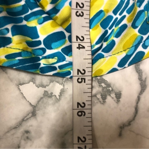 Rafaella Blue Yellow Jewel Front Sleeveless Blouse Size Petite Medium NWT - Picture 6 of 7